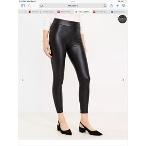 Loft Liquid Leather Faux Leather Leggings Pants (no size tag) EUC